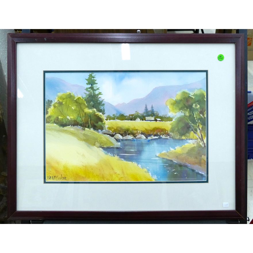 Bill McCusker ''Summer Stream'' Watercolor Framed 21''x27''