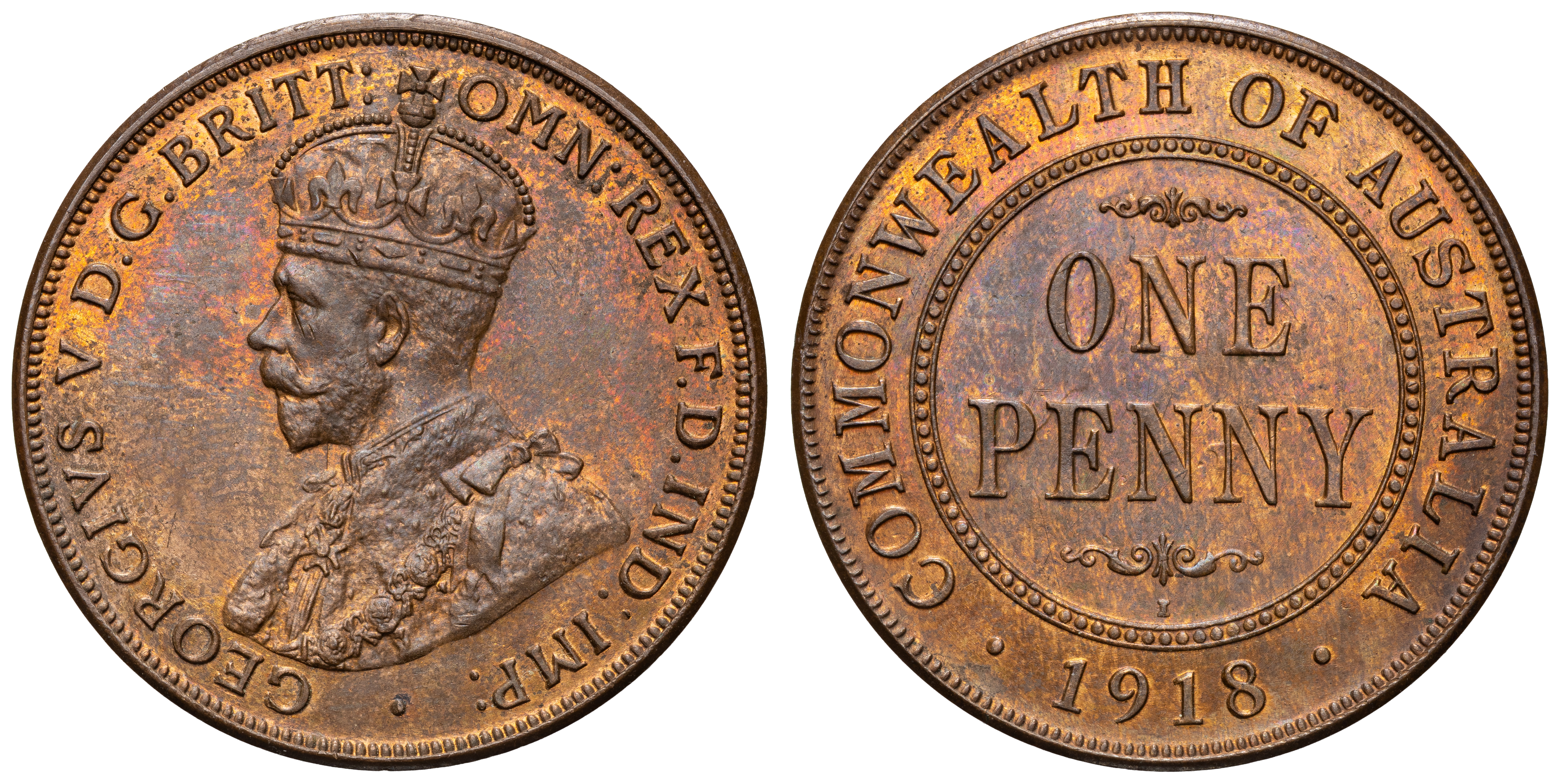 George V, Penny, 1918-I