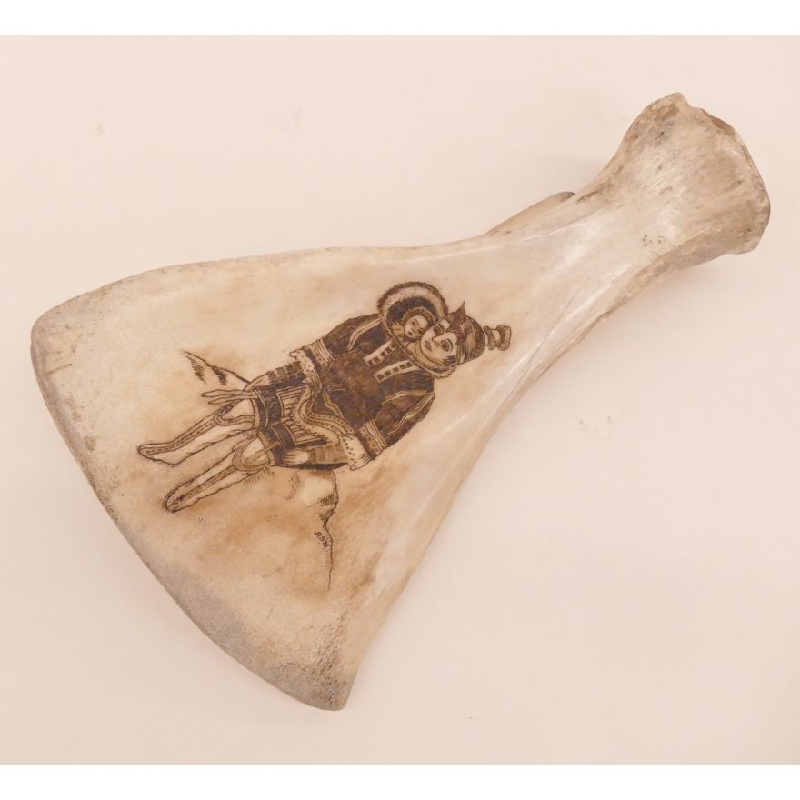 Native Scrimshawed Bone Artwork- 10''