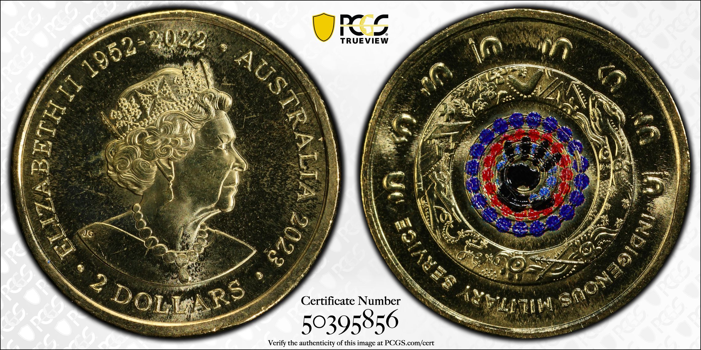 35th Ann $2 Coin Set Colourised Indigenous Military Service, Two Dollar, 2023, PCGS MS66