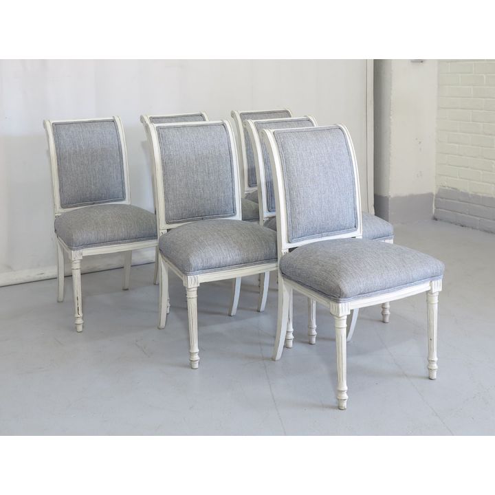SET OF 6 UPHOLSTERED DINING CHAIRS