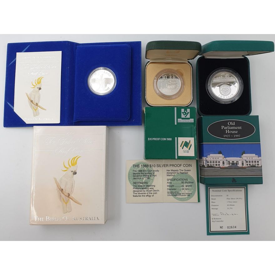 Silver Proof Coins (x3)