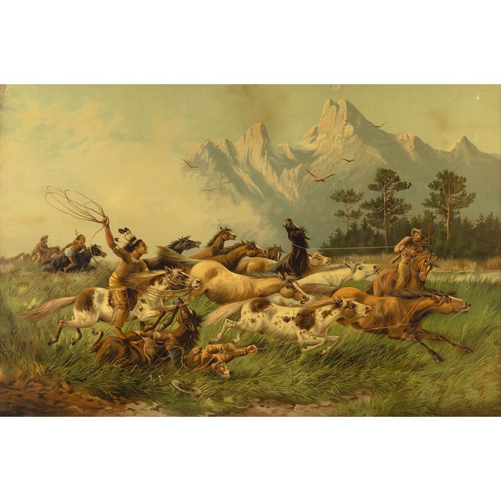 Unknown, Chase of the Wild Horses in the Wild West