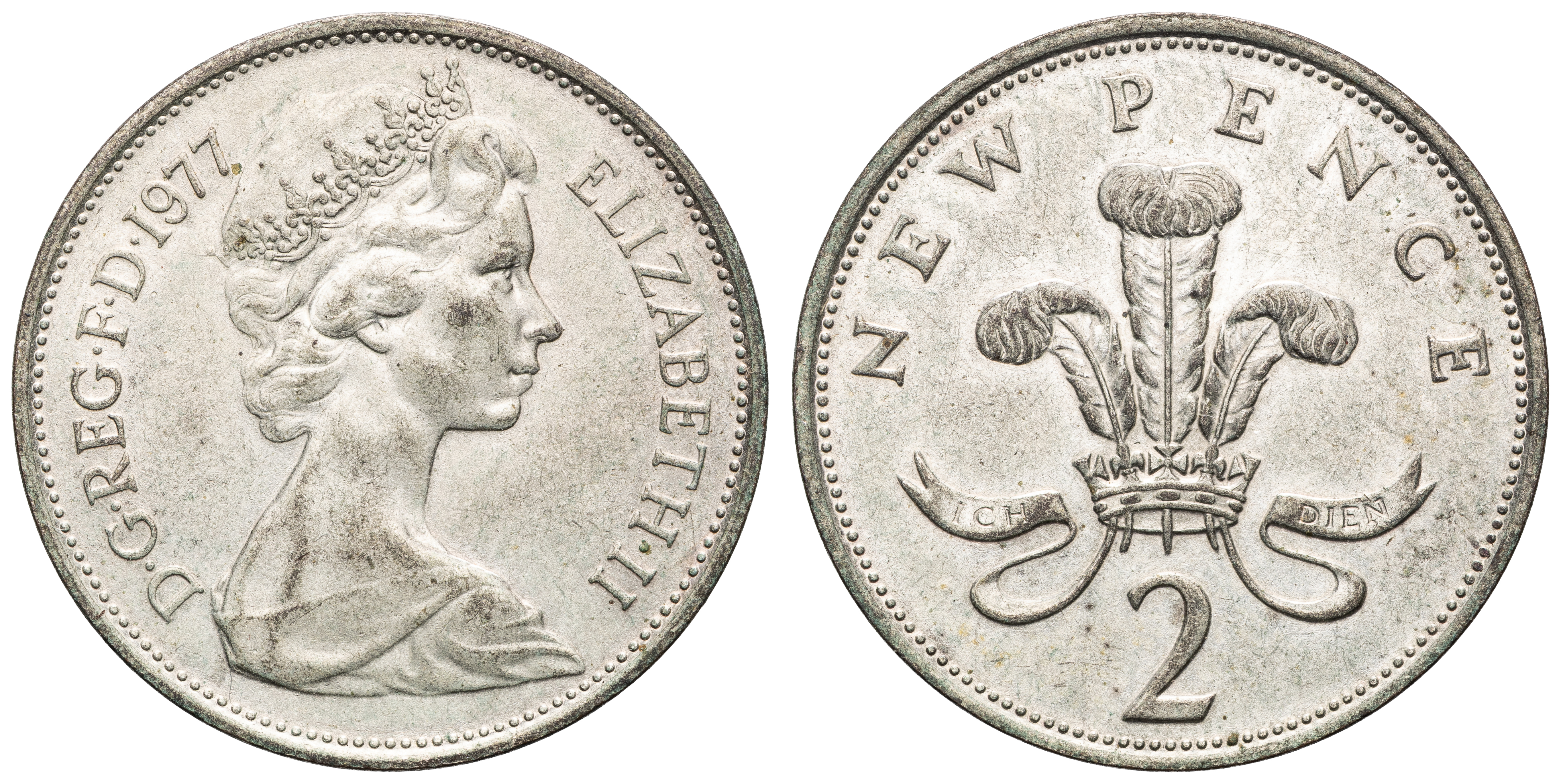 Great Britain, Elizabeth II, Two Pence, 1977, aUNC