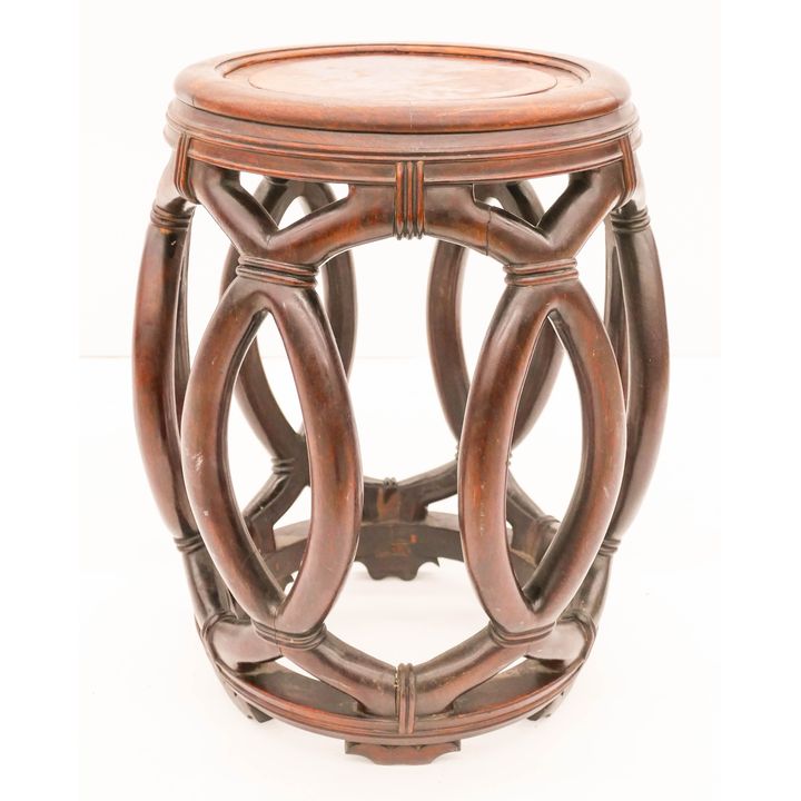 Chinese Qing Rosewood Drum Stool 19''x16''