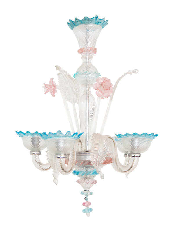 A Venetian Blown Glass Chandelier
Height 27 inches.
