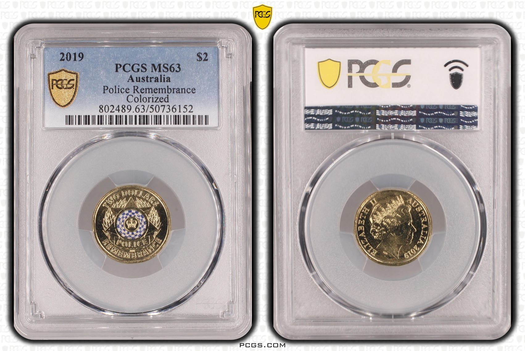 Police Remembrance Colorized , Two Dollar, 2019, PCGS MS63