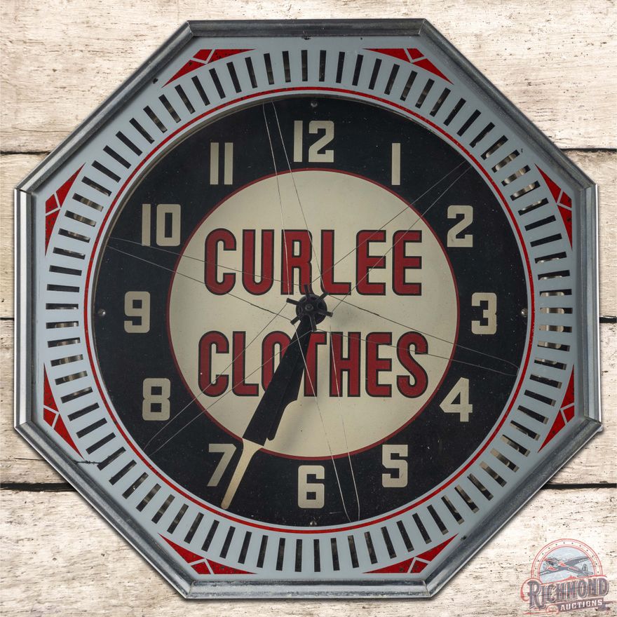 Curlee Clothes Octagon Neon Spinner Clock