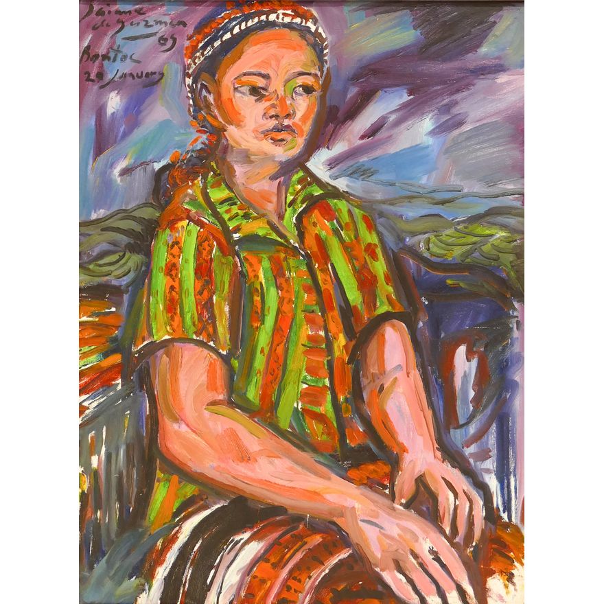 Jaime de Guzman (b.1942 Philippines) 'Bontoc Woman' Oil on Canvas, 1969