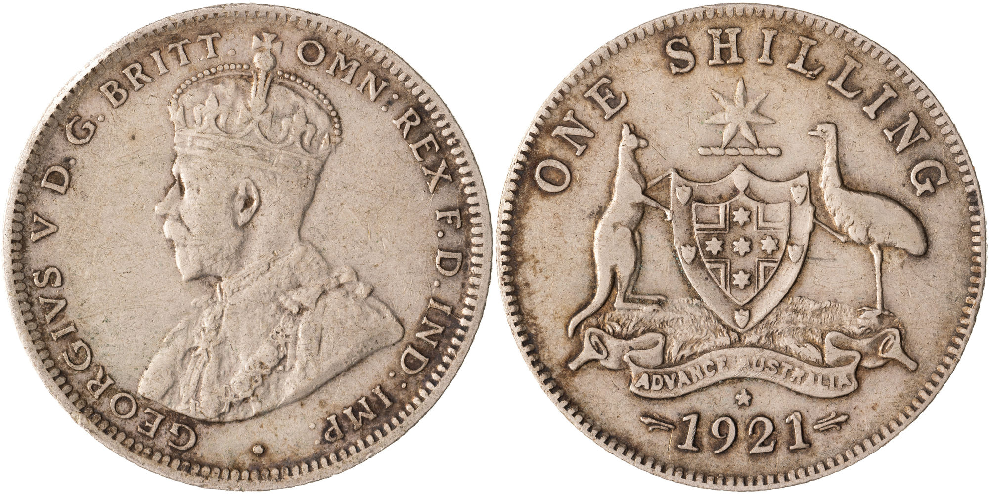 George V, Shilling, 1921*, gF