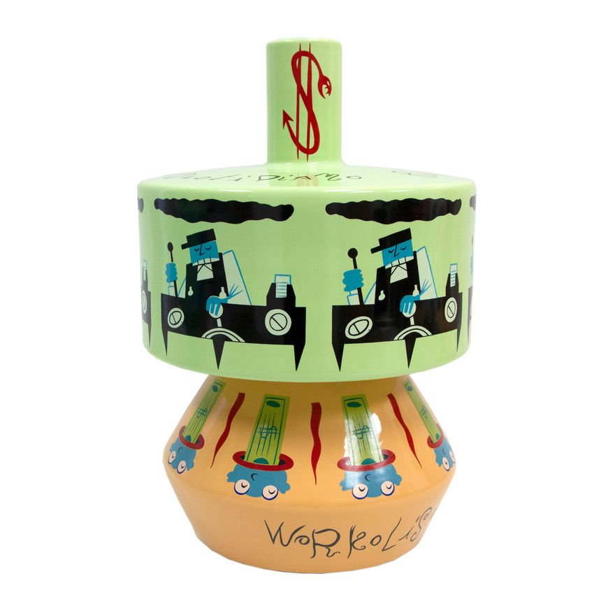 Marco Zanini and Massimo Giacon for Bitossi, Italy - A limited edition ‘Workolismo (Workaholism)’ Ceramicomix vase