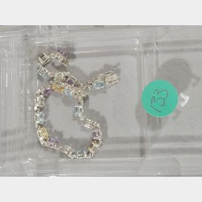 Sterling multicolored heavy tennis type bracelet