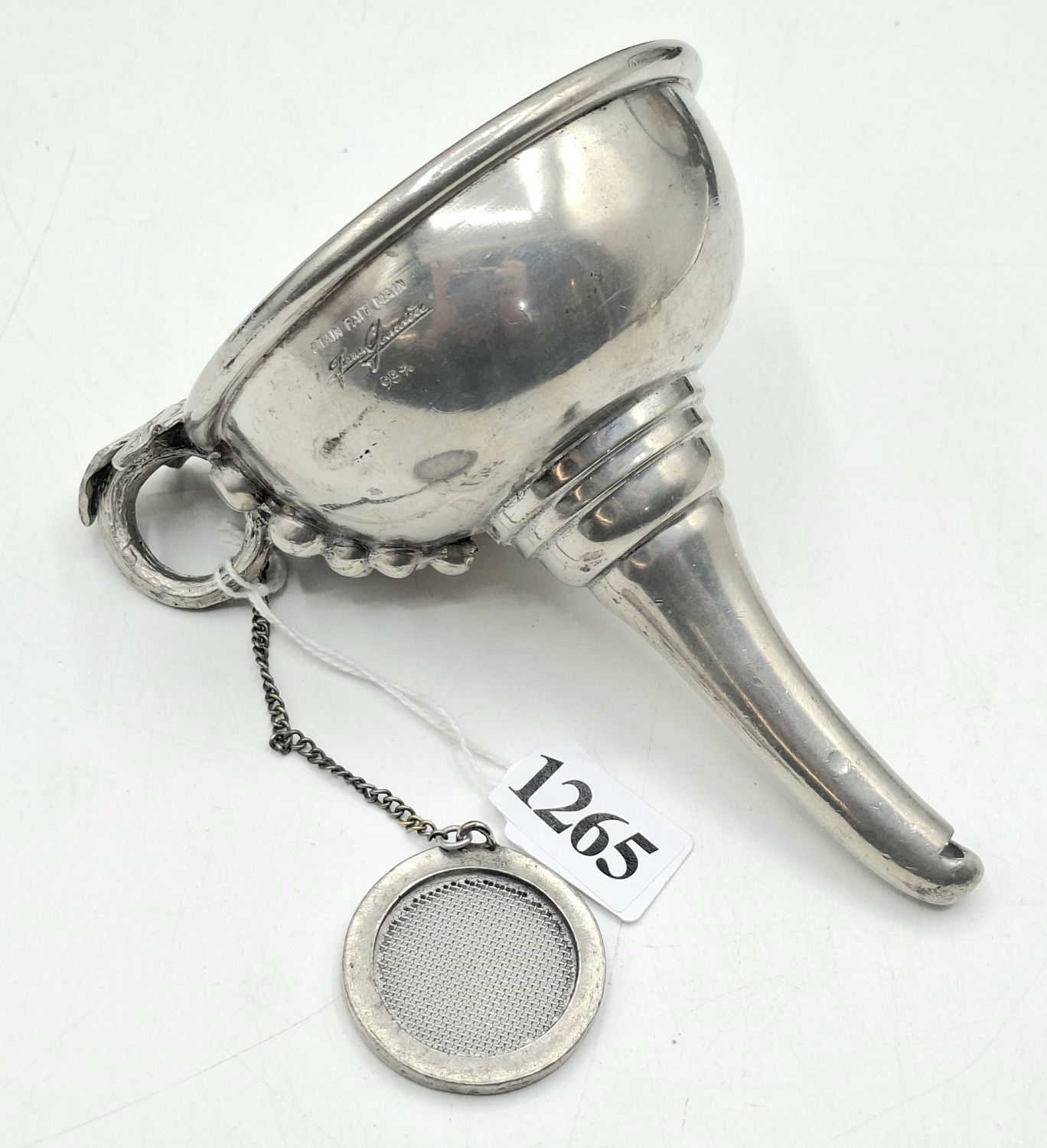 1265 · FRENCH PEWTER WINE FUNNEL
