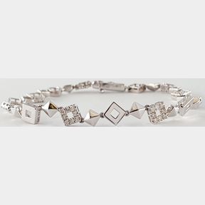18CT WHITE GOLD BRACELET WITH 0.400CT DIAMONDS COLOUR IJ CALRITY VS/SI - 51929/302