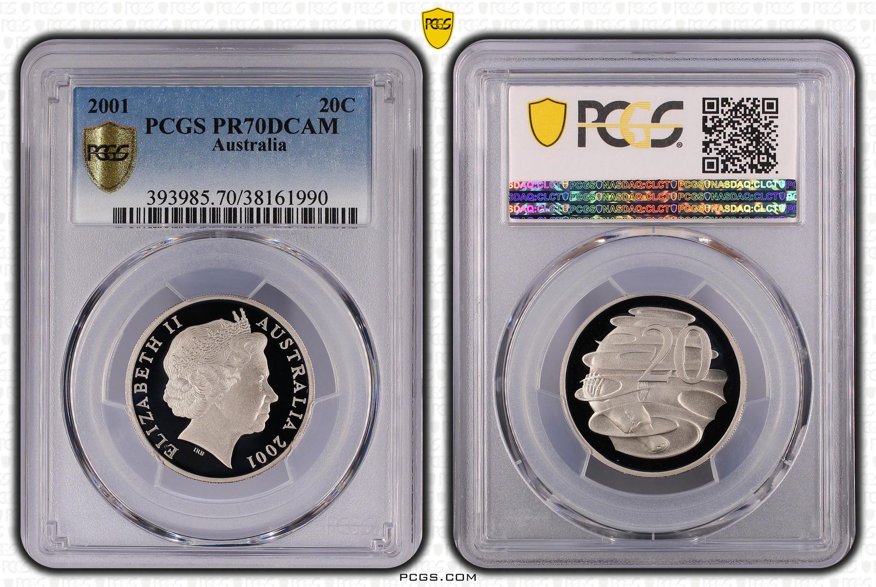 211 · 2001 Australia Twenty Cent, 20c PCGS - PR70DCAM POP 64/0 -990