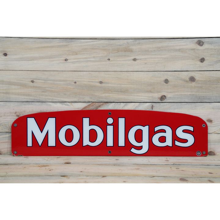 Mobilgas Single Sided Porcelain Diecut Truck Valance Sign TAC 8.5