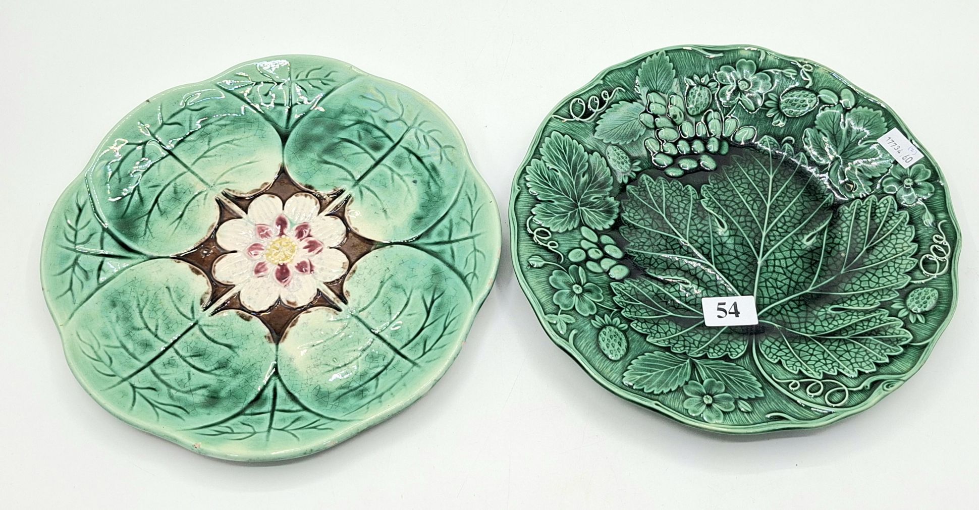 54 · MAJOLICA GLAZED PLATES