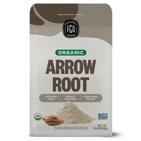 FGO ORGANIC ARROWROOT POWDER, 16OZ (1 POUND), USDA ORGANIC, NON-GMO NATURAL THICKENER, GLUTEN-FREE, DAIRY-FREE, FLOUR OR CORN STAR