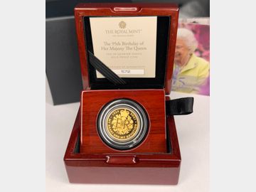 2021 '95TH BIRTHDAY OF ELIZABETH II' GOLD 1/4oz PROOF 25 POUND COIN