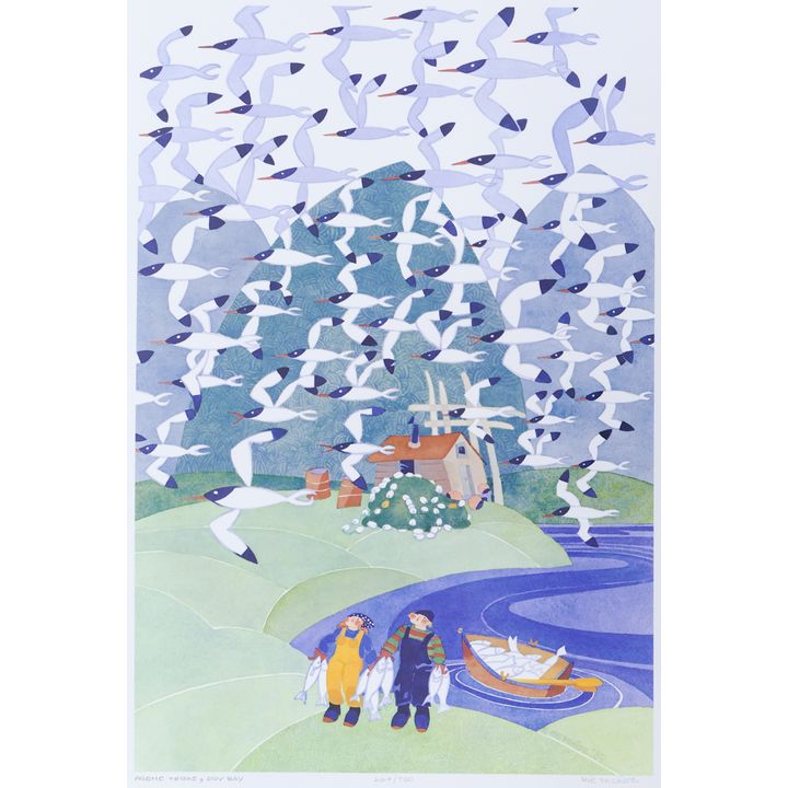 Rie Munoz ''Arctic Terms, Dry Bay'' 1989 Signed Print