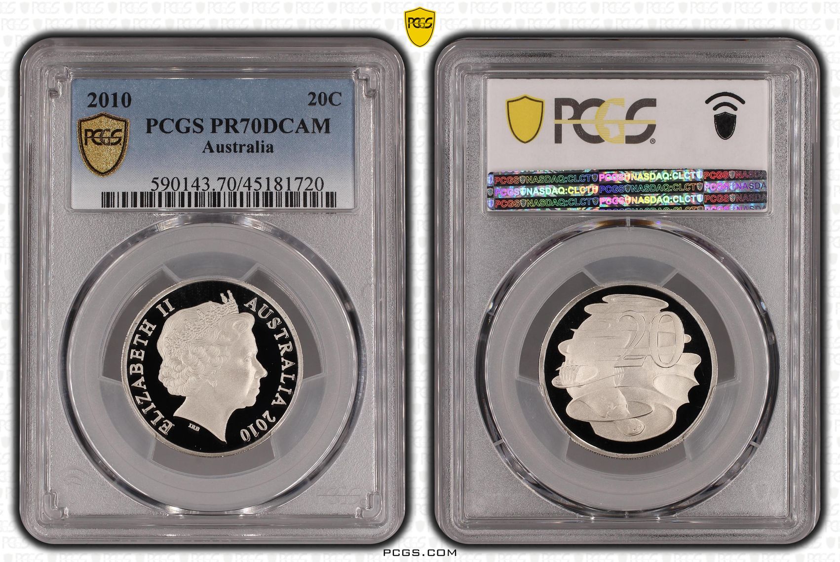 2010 Australian Twenty Cent, 20c Proof PCGS - PR70DCAM POP 33/0 -720