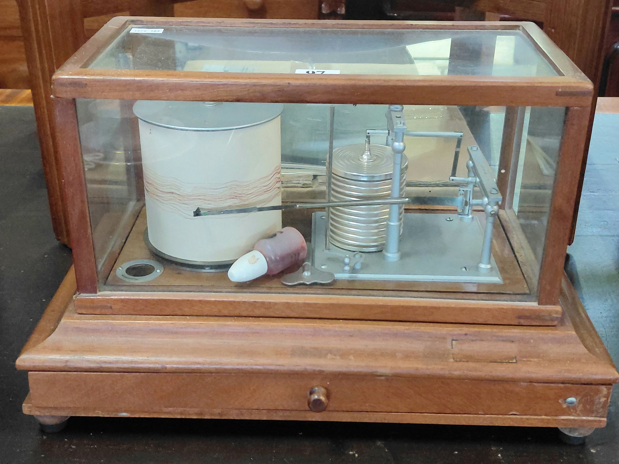 97 · ANTIQUE CASED BAROGRAPH