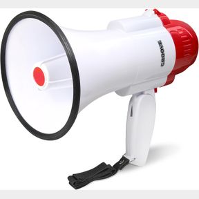 30 WATT MEGAPHONE BULLHORN WITH SIREN & MUSIC, LIGHTWEIGHT MINI BULL HORN WITH LOUD SPEAKER & VOLUME CONTROL, 800 YARD VOICE RANGE