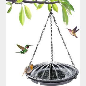 DREYOO SOLAR BIRD BATH FOUNTAIN FOR OUTDOOR, SOLAR POWERED HUMMINGBIRD WATER FOUNTAIN COMBO SET, BIRD BATH BOWL WITH SOLAR FOUNTAI