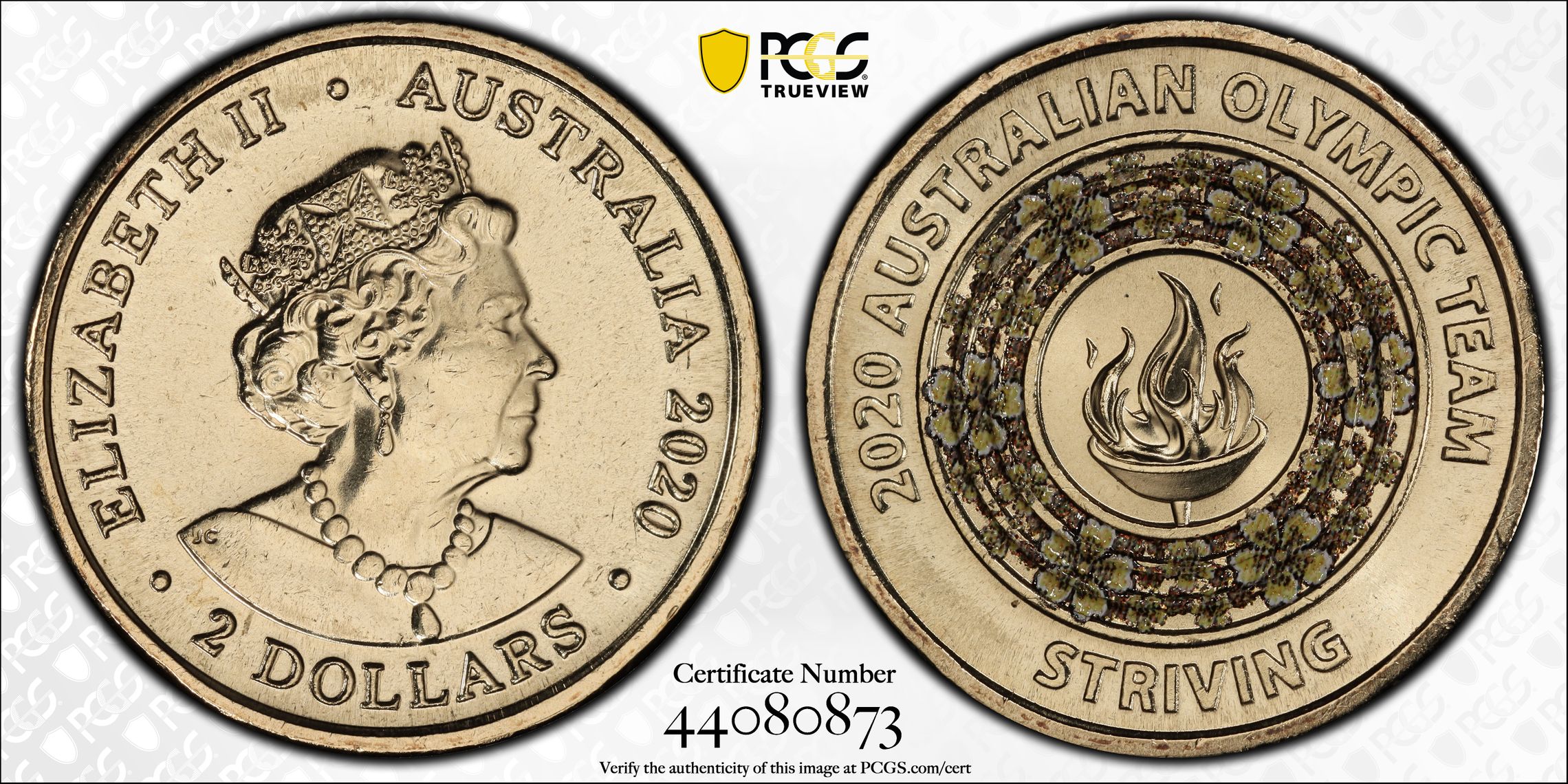Olympic Team - Striving, Two Dollar, 2020, PCGS MS67