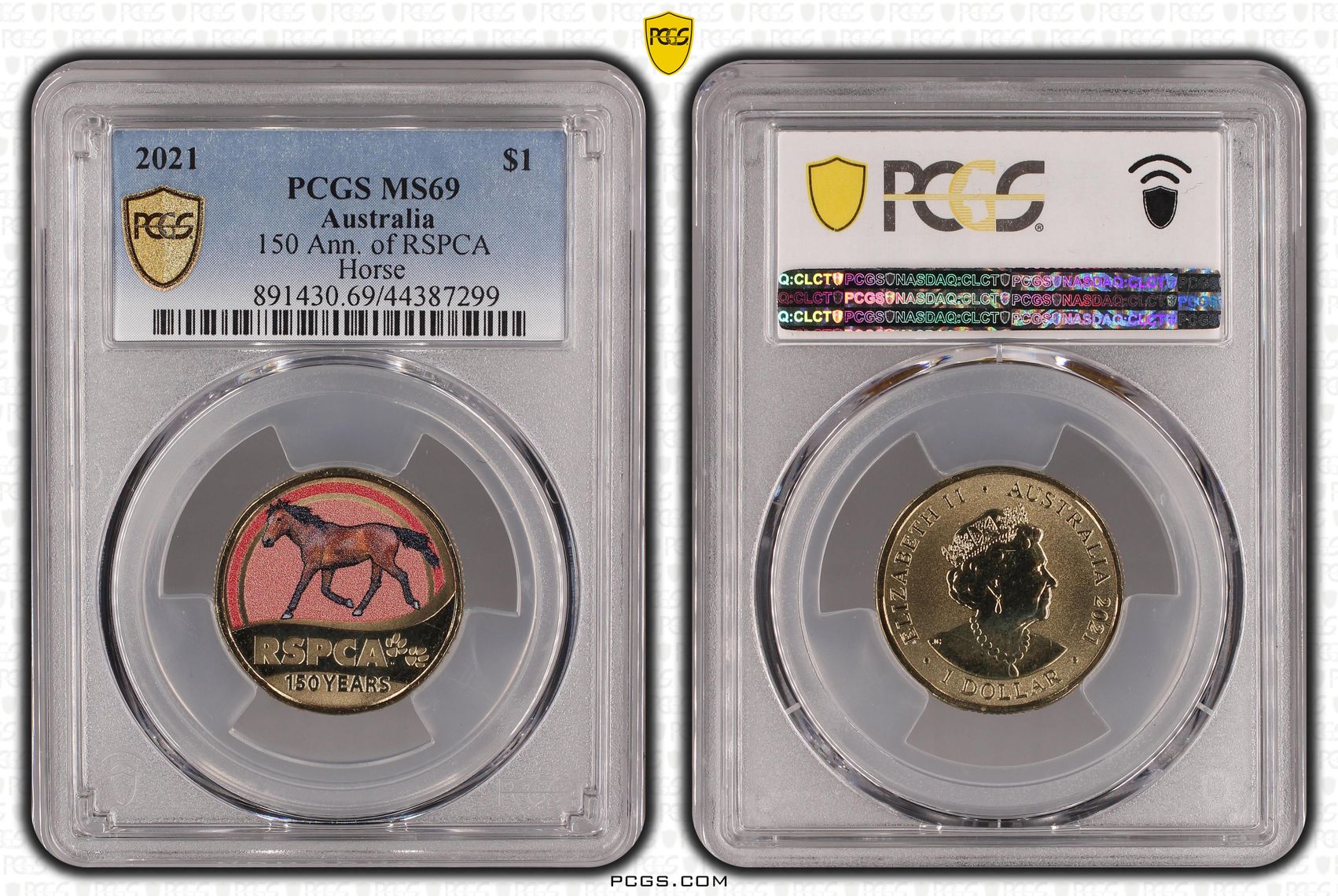 150 Ann. of RSPCA Horse POP 11/0, One Dollar, 2021, PCGS MS69