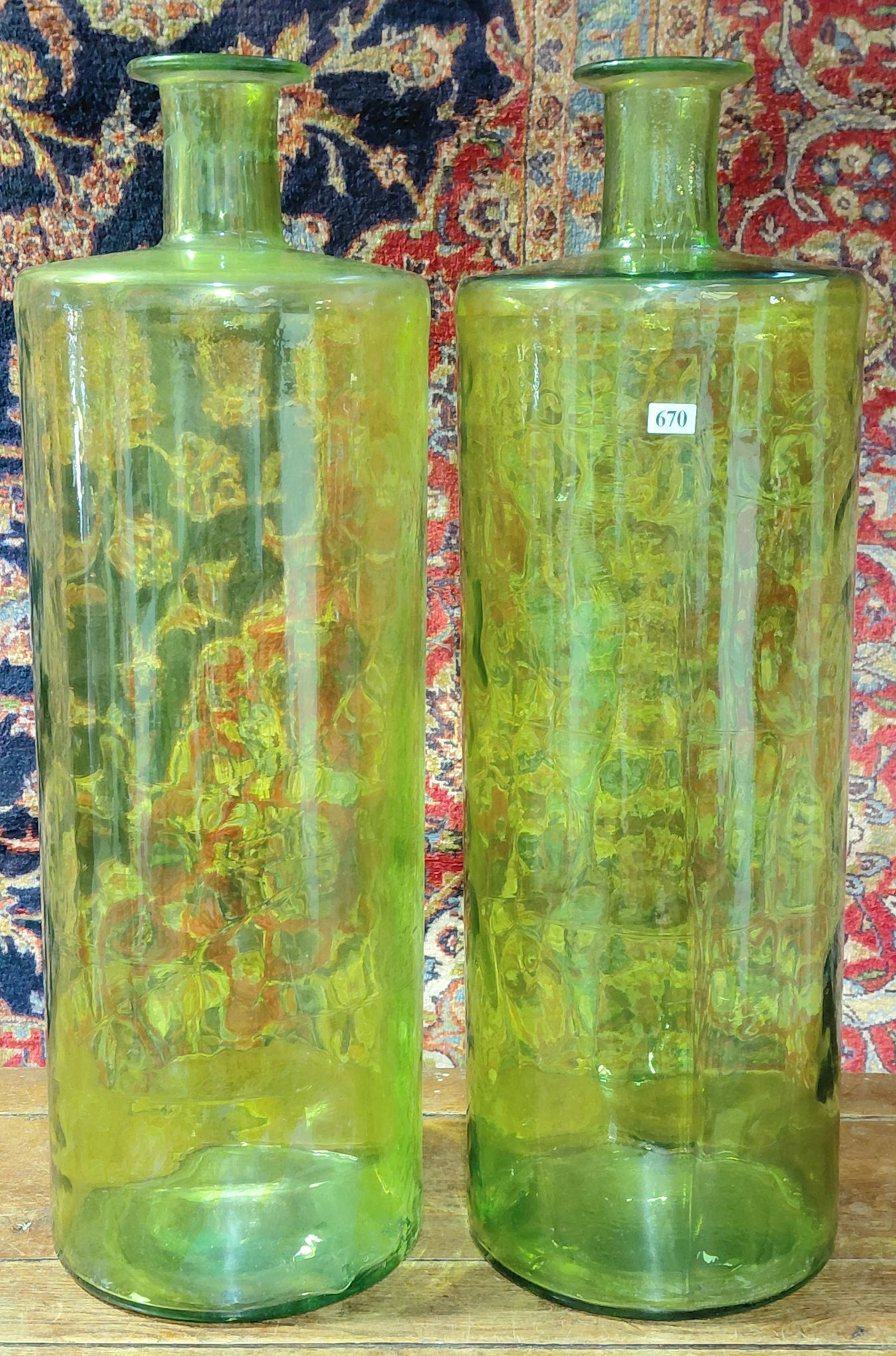 LARGE GREEN GLASS BOTTLES