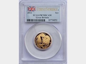 2012 DIAMOND JUBILEE PROOF GOLD SOVEREIGN PR70 DCAM TOP POP! FIRST STRIKE