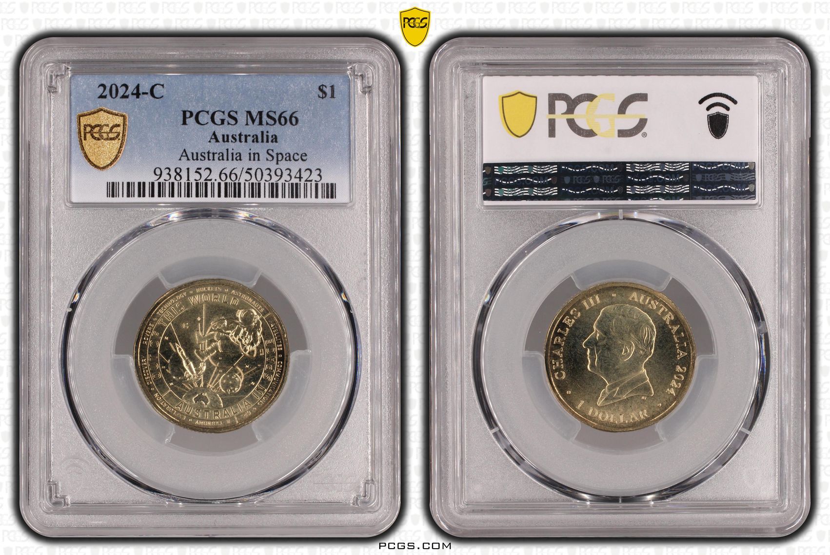 Charles III, Australia in Space , One Dollar, 2024-C, PCGS MS66
