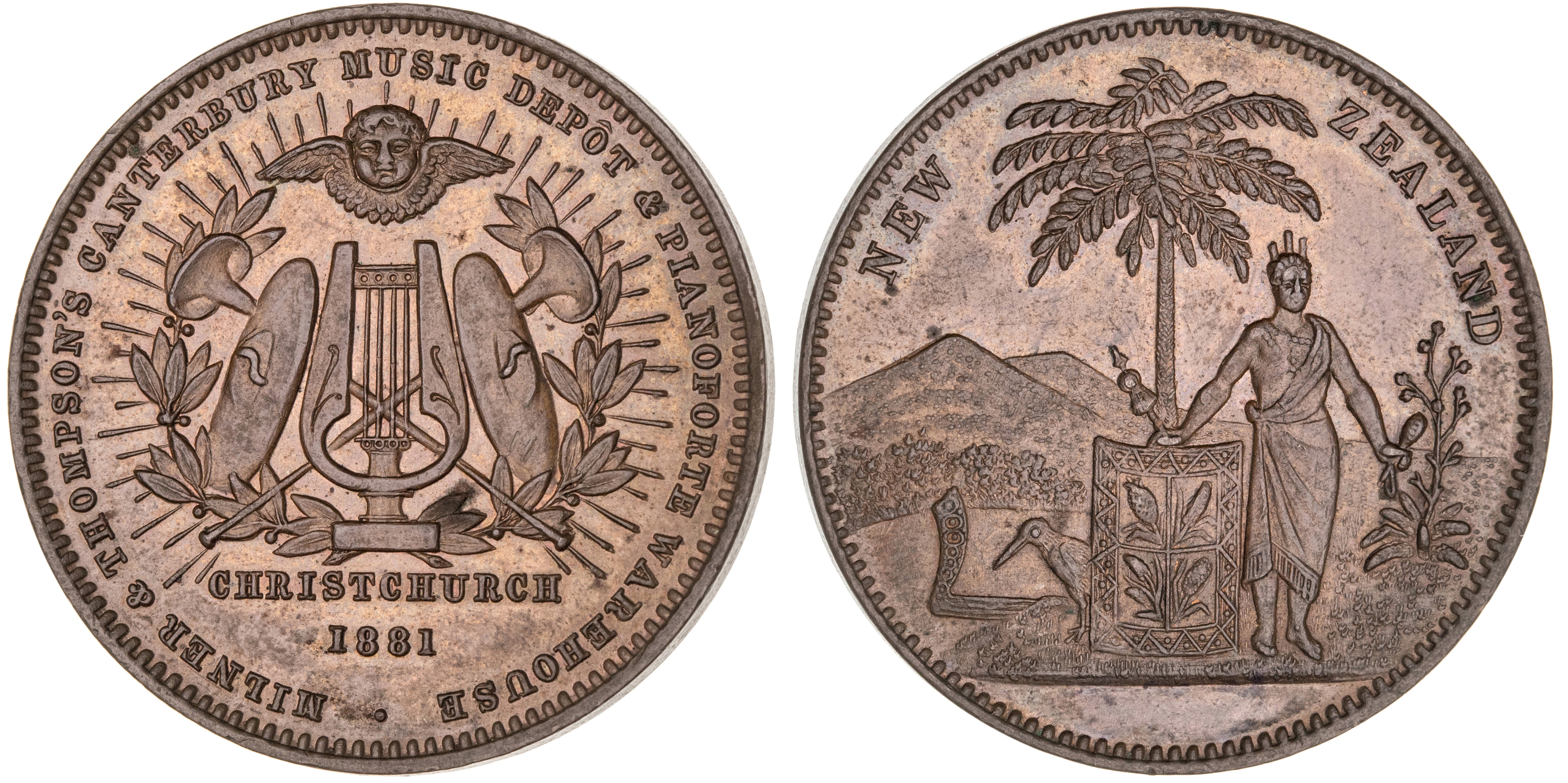 Christchurch, New Zealand, Milner & Thompson, Penny, 1881, UNC