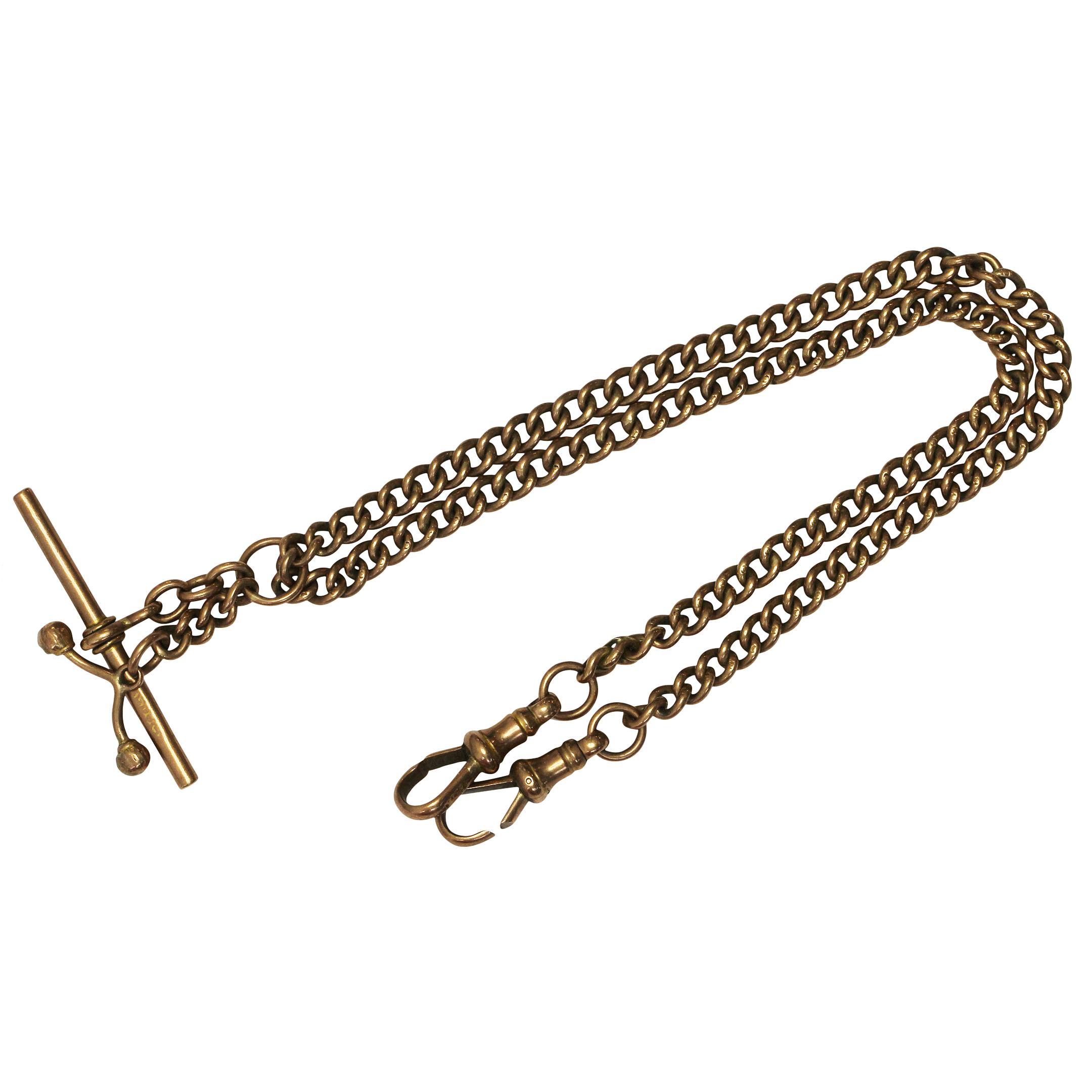 326 · 9ct gold fob chain with t-bar