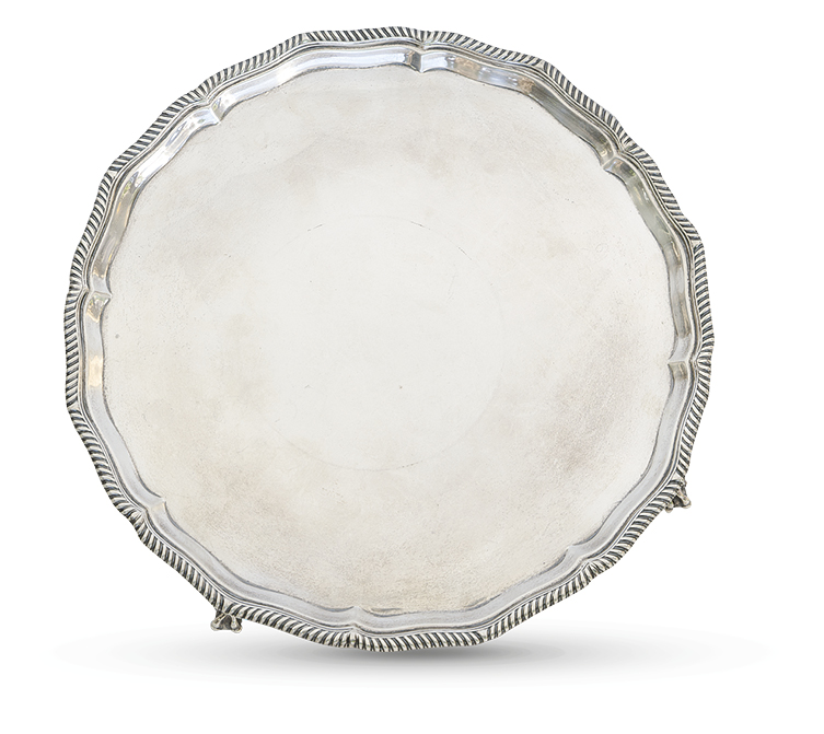 A circular salver