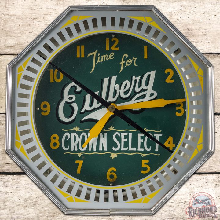 Time for Eulberg Crown Select Beer Octagon Neon Advertising Clock