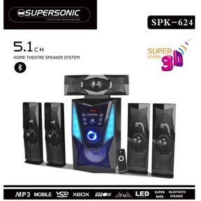 Supersonic 5.1CH Home Theatre Speaker System Bluetooth/AUX/USB/SD SPK 624 Black 100.0 cm |