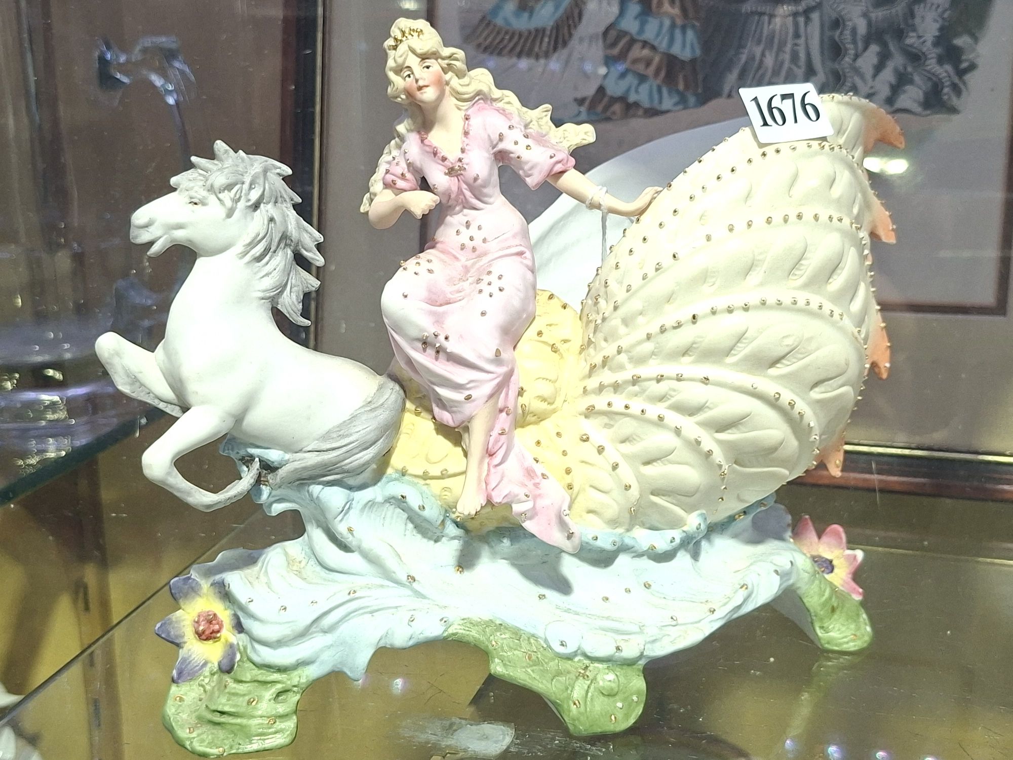 Bisque Lady Chariot Figurine