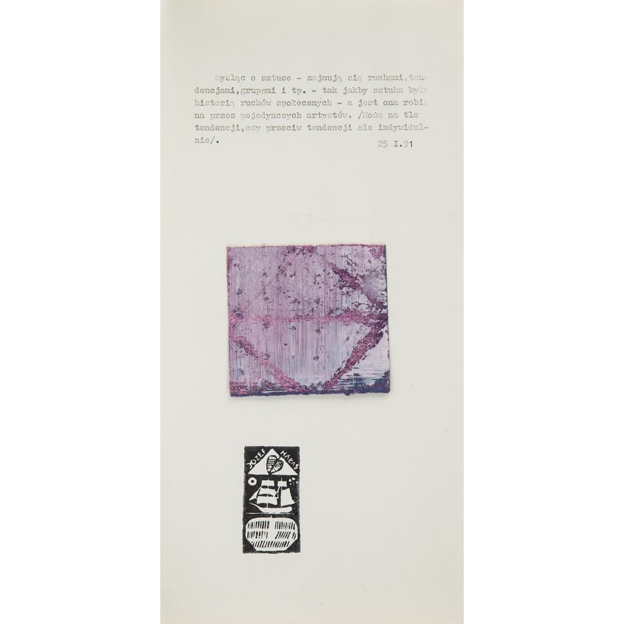 Józef Hałas | Myśląc o sztuce..., 1991