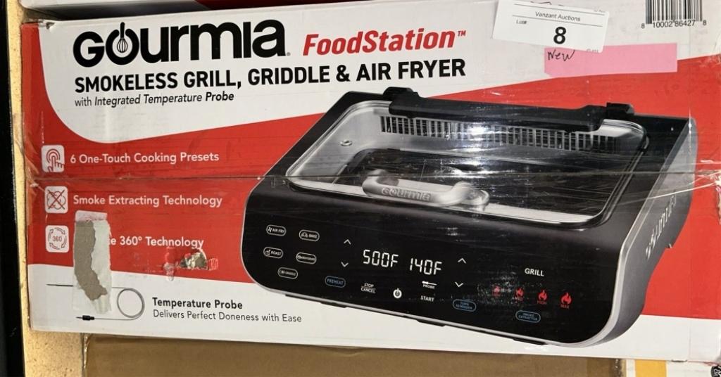 Gourmia Smokeless Grill, Griddle And Air Fryer - Sierra Auction