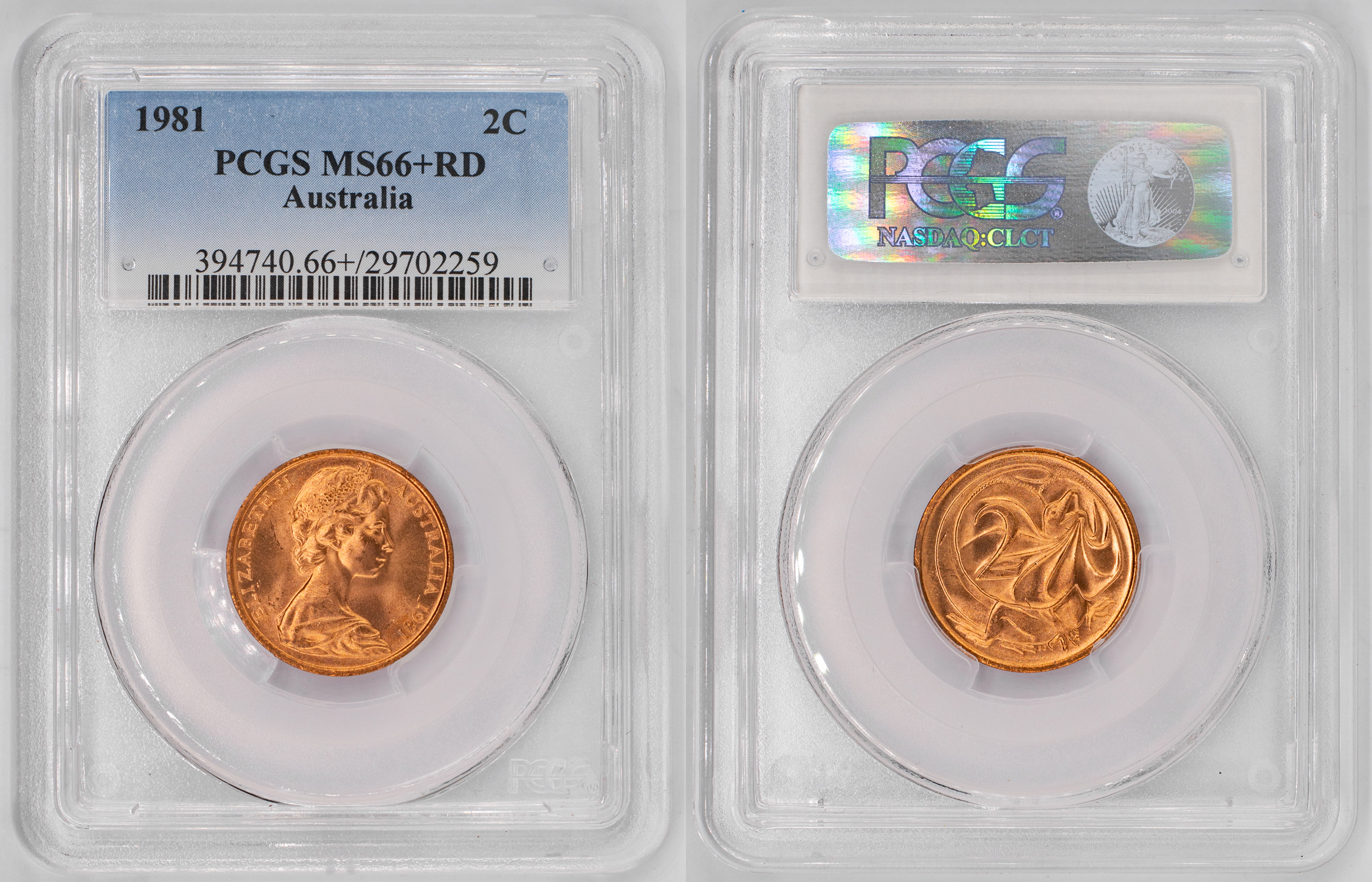 Elizabeth II, Two Cent, 1981, PCGS MS66+RD