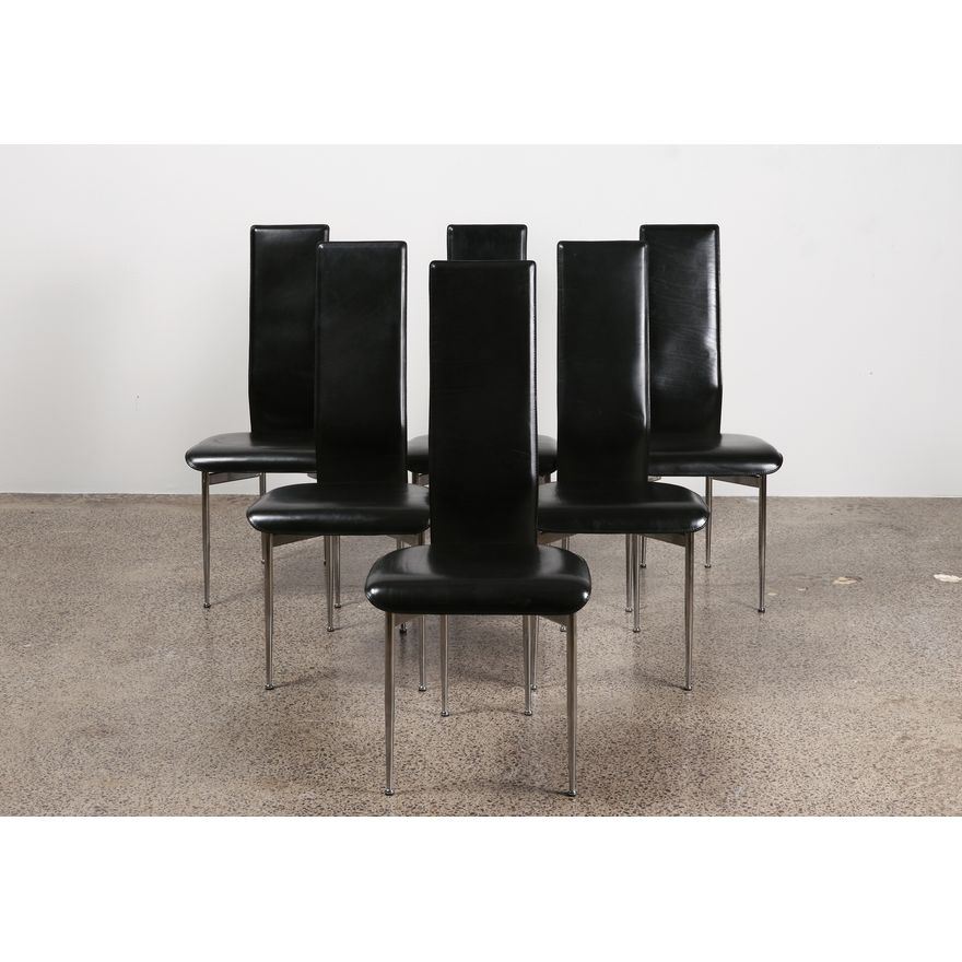 Giancarlo Vegni and Gianfranco Gualterotti for Fasem, Italy - A set of six dining chairs, circa 1980