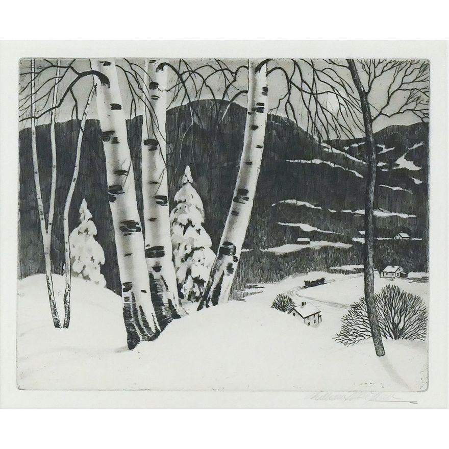William MacLean ''The Sentinel'' 1944 Etching Framed