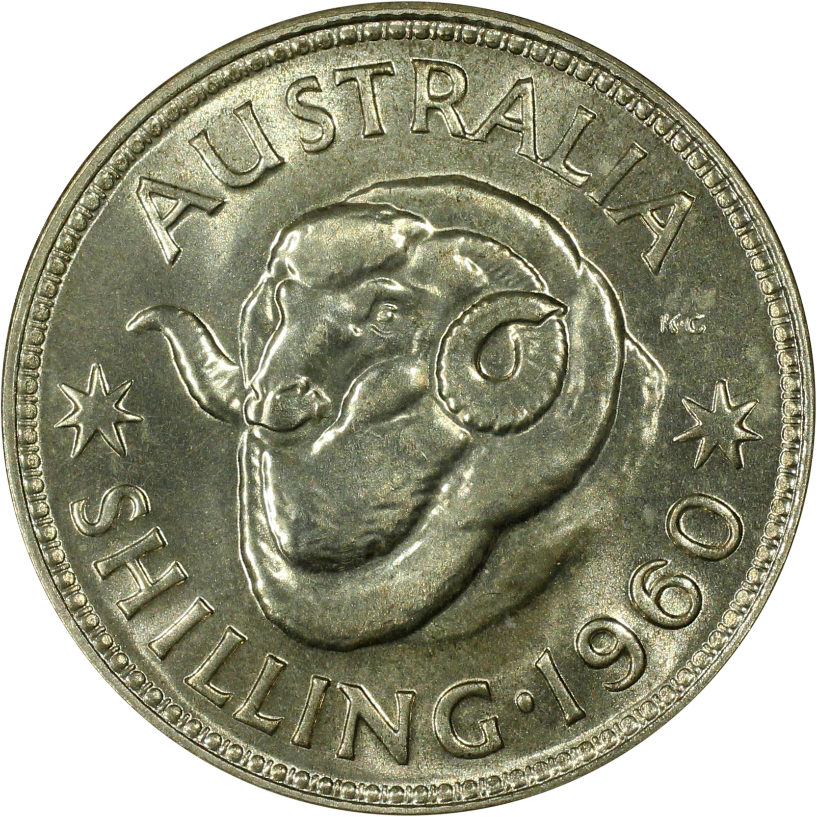 Elizabeth II, Shilling, 1960, PR 67