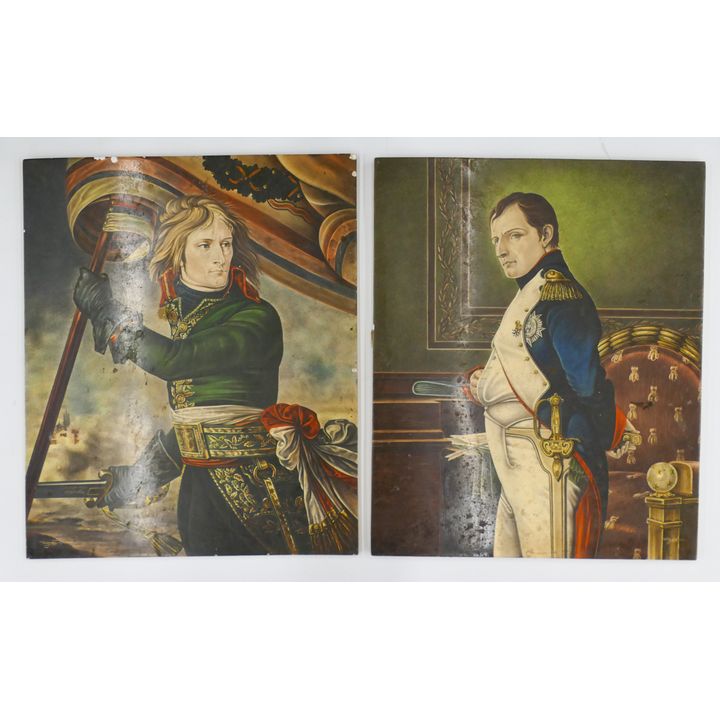 2pc Antique Sevres Painted Tiles Signed Migmet 18.5'' x 15''
