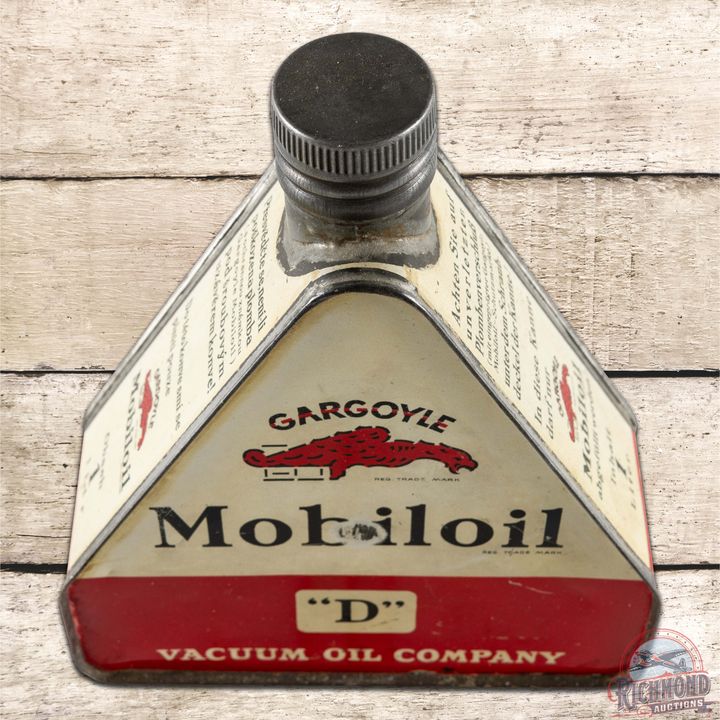 Gargoyle Mobiloil "D" Motor Oil 1 Liter Metal Can