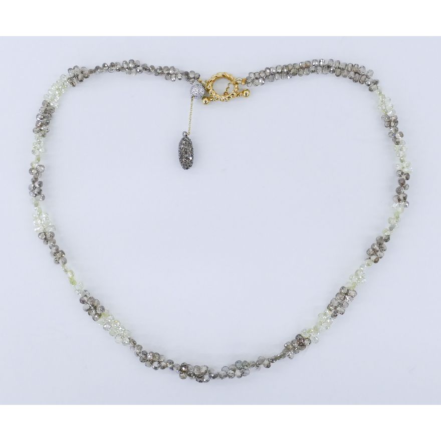Ladies 55ctw Diamond Briolette 18k Twist Necklace
