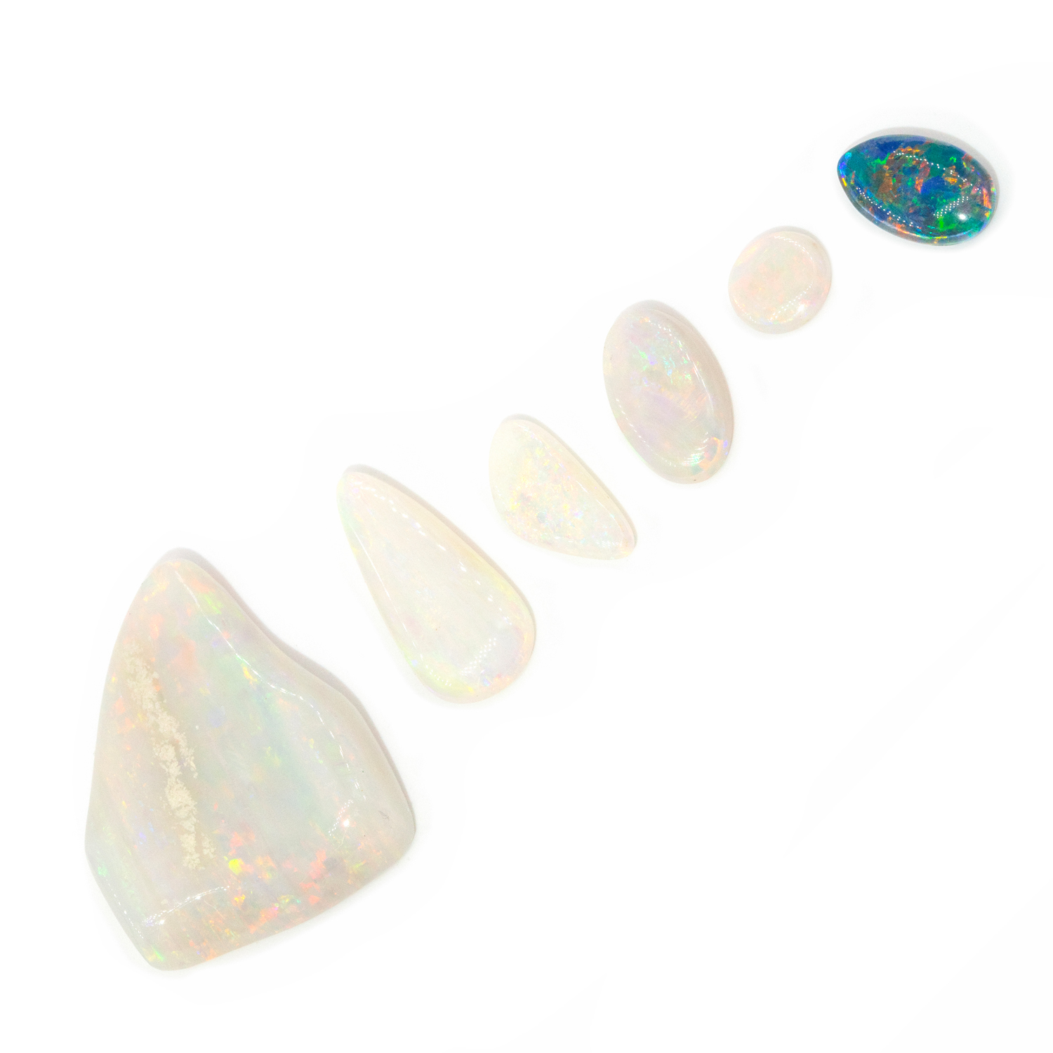 143 · Solid White Opal Mixed Lot with One Triplet