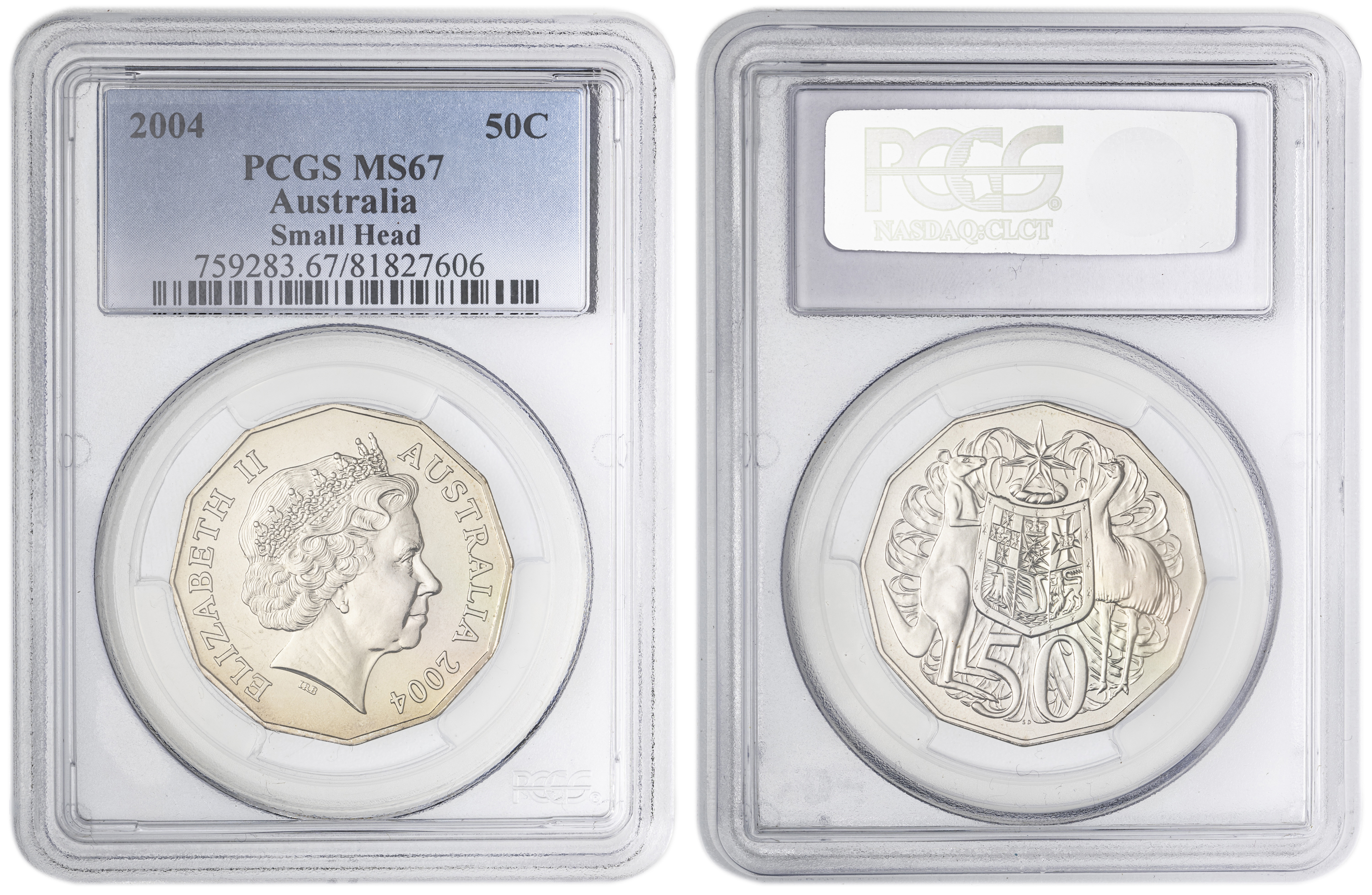 Small Head , Fifty Cent, 2004, PCGS MS67